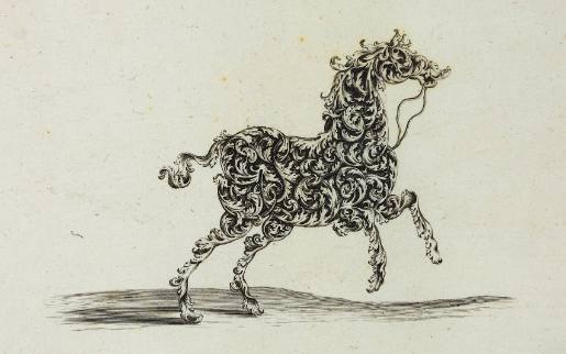 A Horse Composed of Ornamental Leaf-Work