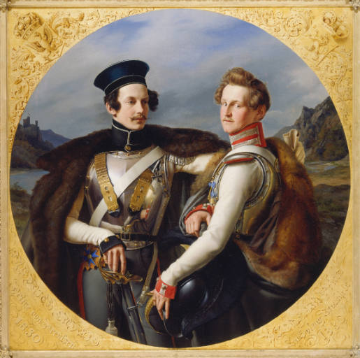 Double Portrait of Princes Friedrich Wilhelm of Prussia (1794–1863) and Wilhelm zu Solms-Braunfels (1801–1868) in a Cuirassier’s Uniform
