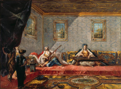 Odalisques Playing Music in a Harem