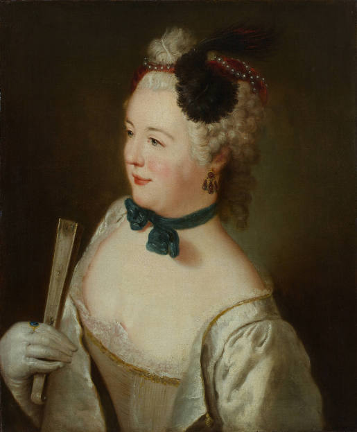 Half-length Portrait of a Lady with Fan (Antoinette Hedwig Duchess of Borcke?)