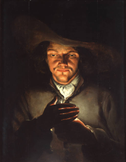 Godfried Schalcken - Schule, Ein Mann mit einer Kerze, Kunstpalast, Düsseldorf, Inv.-Nr. M 18