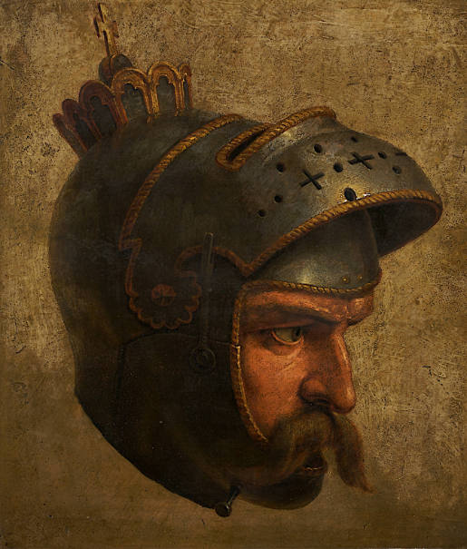 Studienkopf des Kaisers Friedrich I. Barbarossa zum Fresko Schlacht bei Ikonium