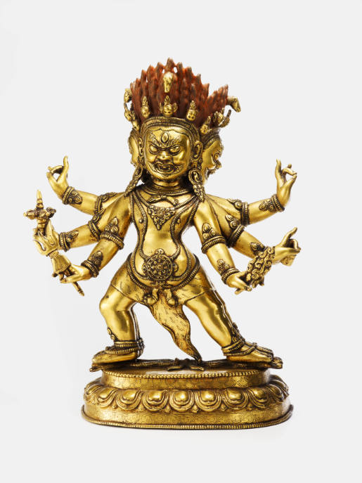 Guardian god Hayagriva on a double lotus base