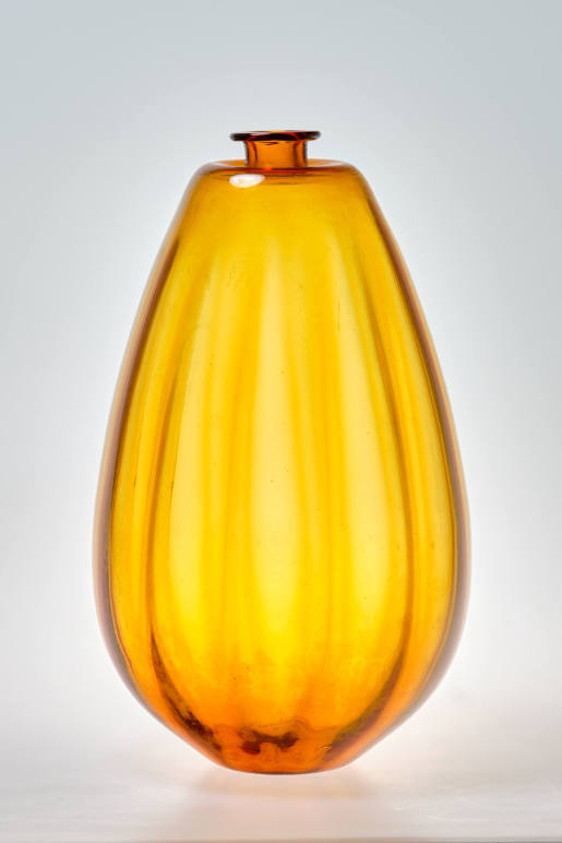 Tall yellow Calabash vase