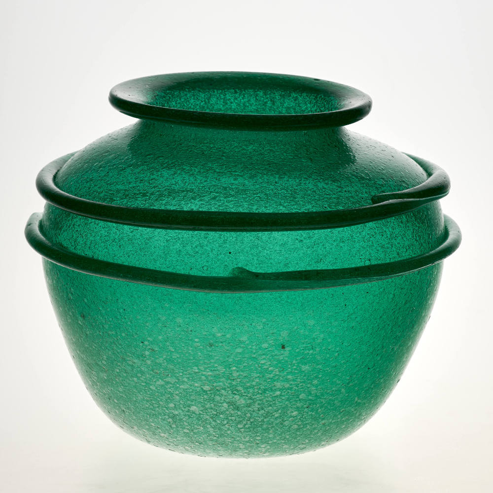 Grüne "pulegoso"-Vase