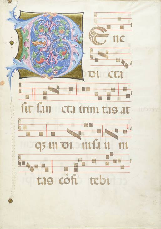 Notenminiatur mit Initial B