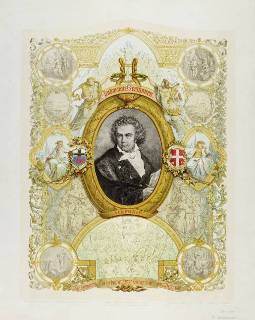 Commemorative sheet for the 100th anniversary of Ludwig van Beethoven's birthday