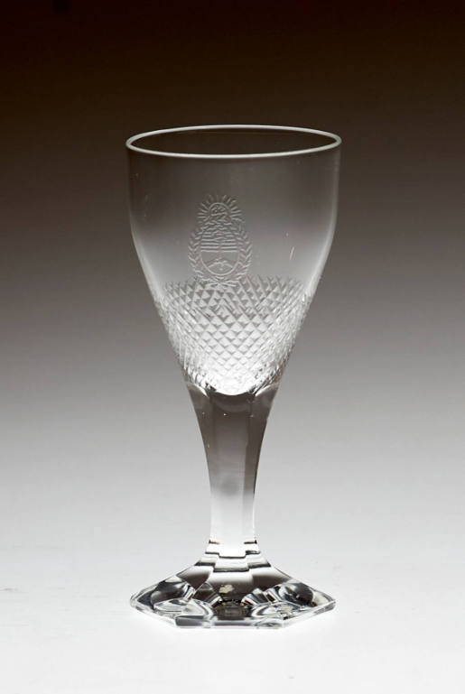 Wine glass with national emblem of Argentina