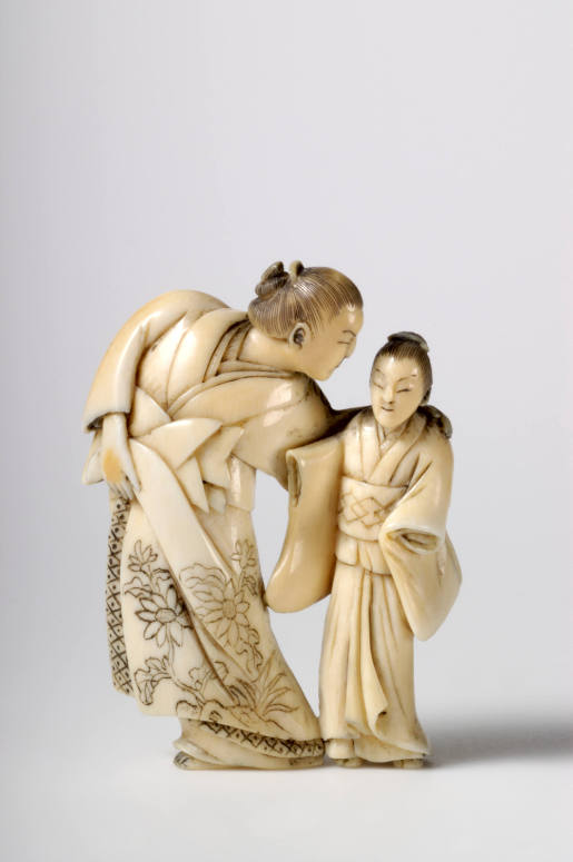 Netsuke, Courtesan and Servant