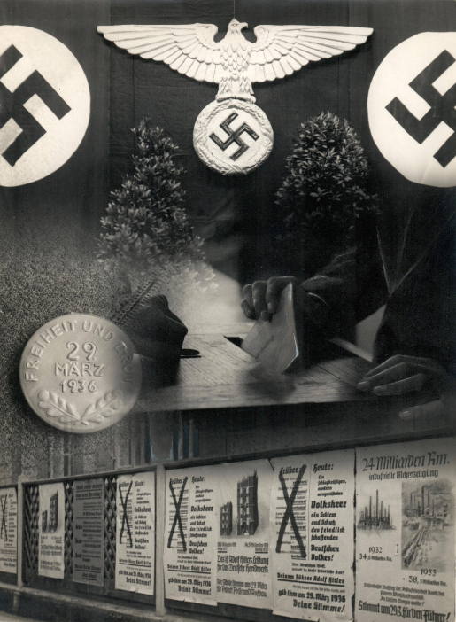 Untitled (Photomontage for the Reichstag Elections 1936, "Freiheit und Brot 29.März 1936" (Freedom and Bread March 29, 1936), Variation II)
