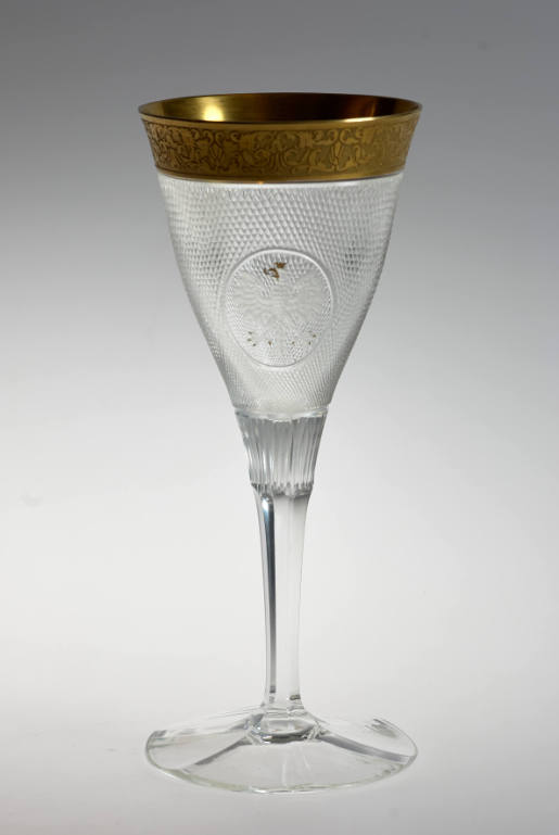 Wine glass with national emblem of Poland