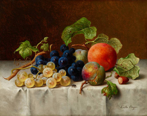 Still Life with Grapes, Greengages, Peach and Hazelnuts