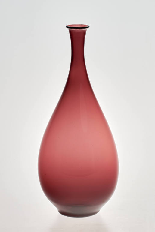 Purple bottle-shaped vase