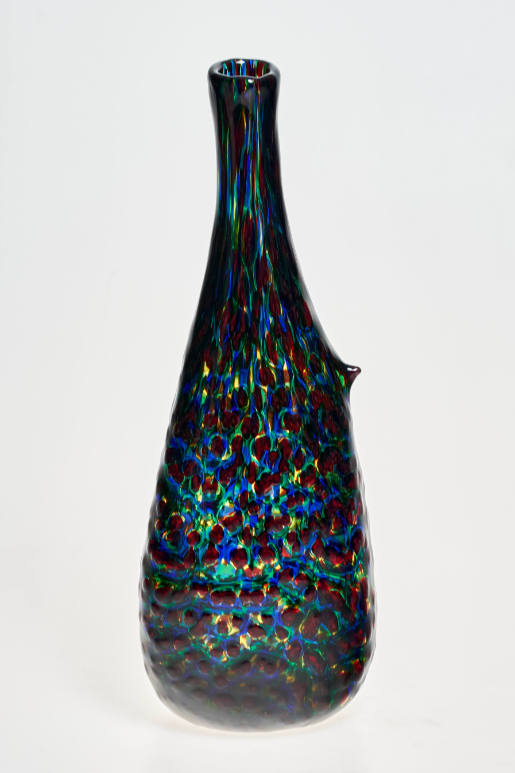 Mosaic glass bottle-shaped vase