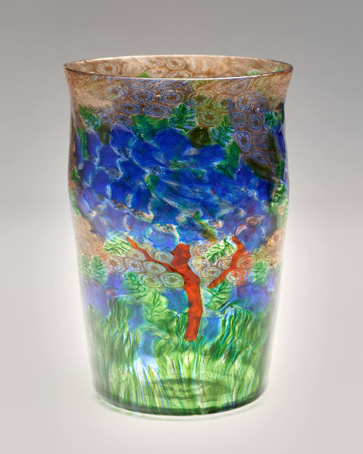 Mosaic glass vase