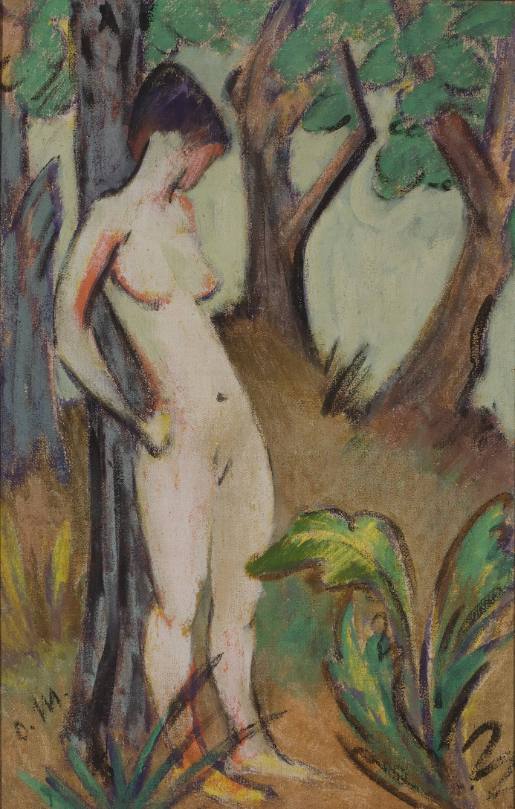 Standing Nude under Trees