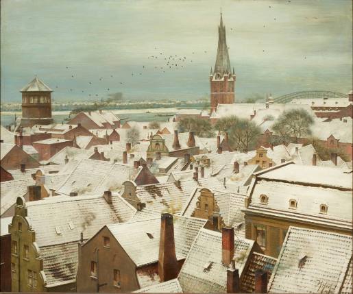 The Old Town of Düsseldorf in the Snow