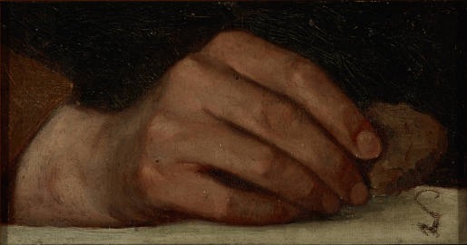  Eduard von Gebhardt, Handstudie, vor 1925, Öl auf Leinwand, 11 × 20 cm