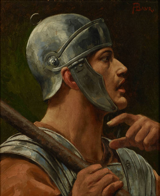 Albert Baur, der Jüngere, Brustbildnis eines römischen Legionärs im Profil nach rechts, ca. 188…