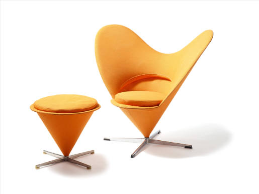 Armchair with Stool ‚Heart Cone Chair‘