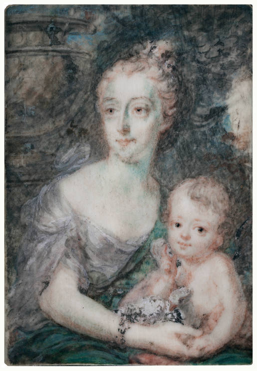 Medallion with a Miniature Portrait of Katharina Krahe with her son Peter (?)