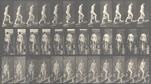 Animal Locomotion, Females (Nude), Plate 81, Ascending and Incline with a Bucket of Water in Each Hand