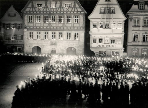 The Part of the Historic Market Square, Illuminated by Torches, Schwäb. Gmund