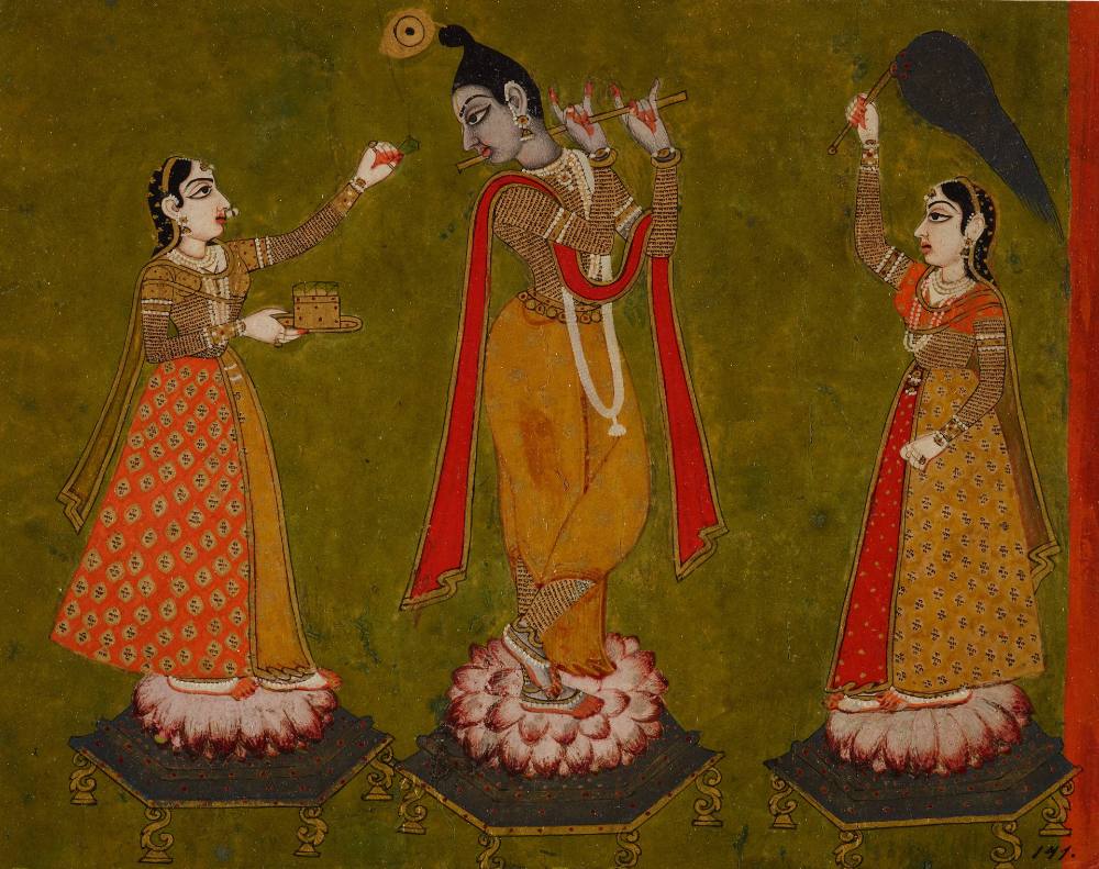 Krishna und seine zwei Frauen