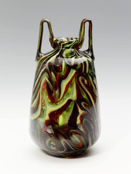 Marbled vase with handles