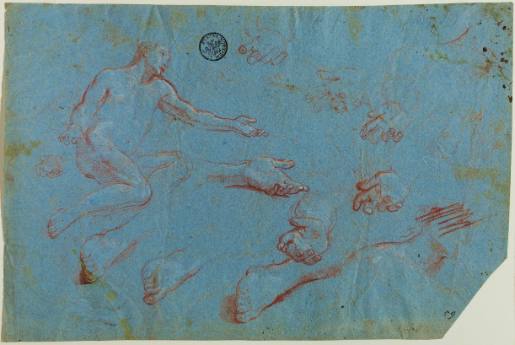 Studies for the Figure of Christ (recto)
