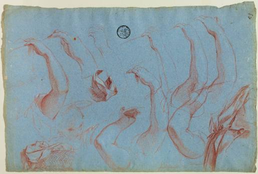 Studies from Life for the Arms of the Shepherdess bearing a Basket