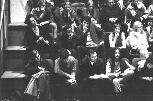 Audience at the Action: Chris Reinecke, Chewing Gum Sculpture on Red Stage, 24 January 1970