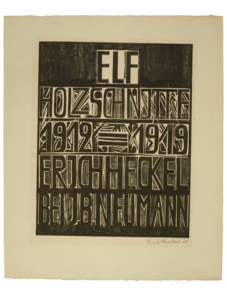 Titelblatt der Holzschnittmappe: "Elf Holzschnitte 1912-1919"