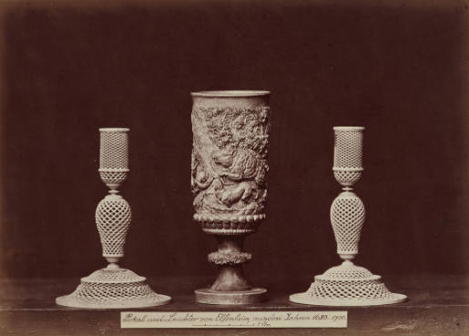 Cup and Chandelier out of Ivory from 1680-1700, Folio from the Collection of the Bavarian National Museum, Sheet No. 140