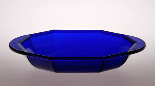 Blue pressed-glass bowl from the breakfast service A