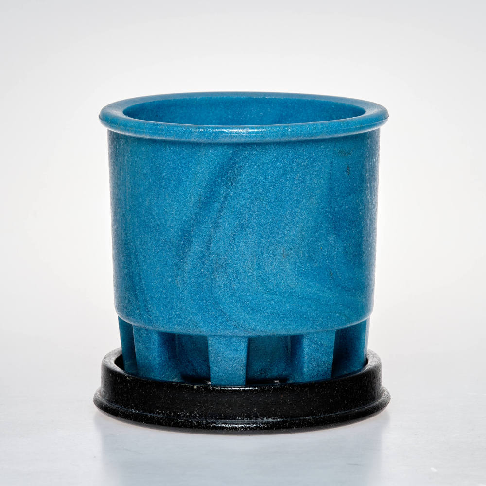 Blumentopf aus "Graniver"-Glas mit Untersatz