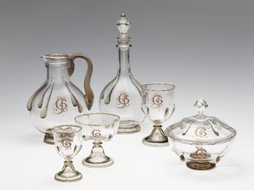 Parts of a Dinner Service with Monogram