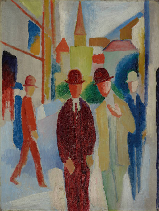 Bright Street with People