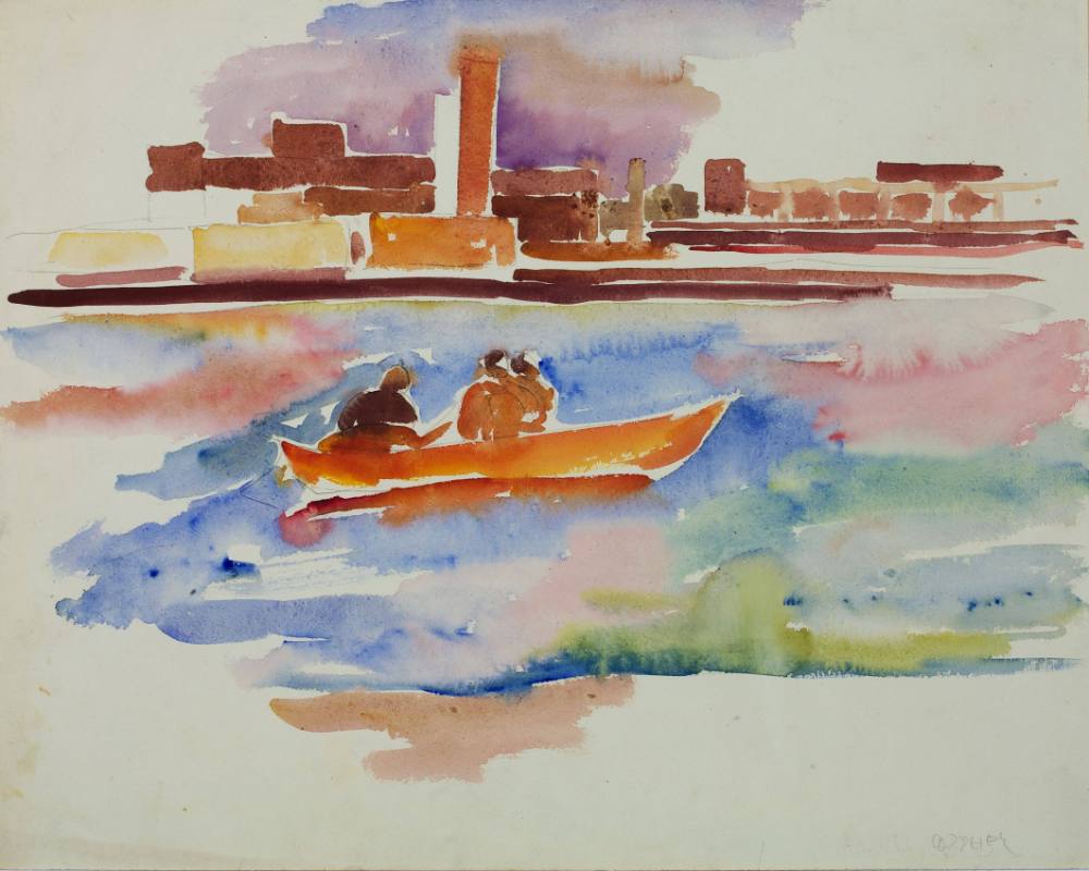 Ruderboot vor der GeSoLei