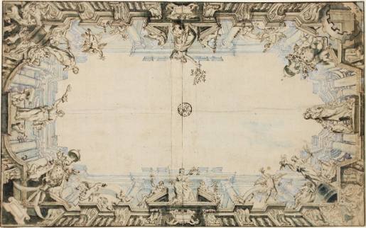 Study of the ceiling of the Sala Clementi in the Apostolic Palace