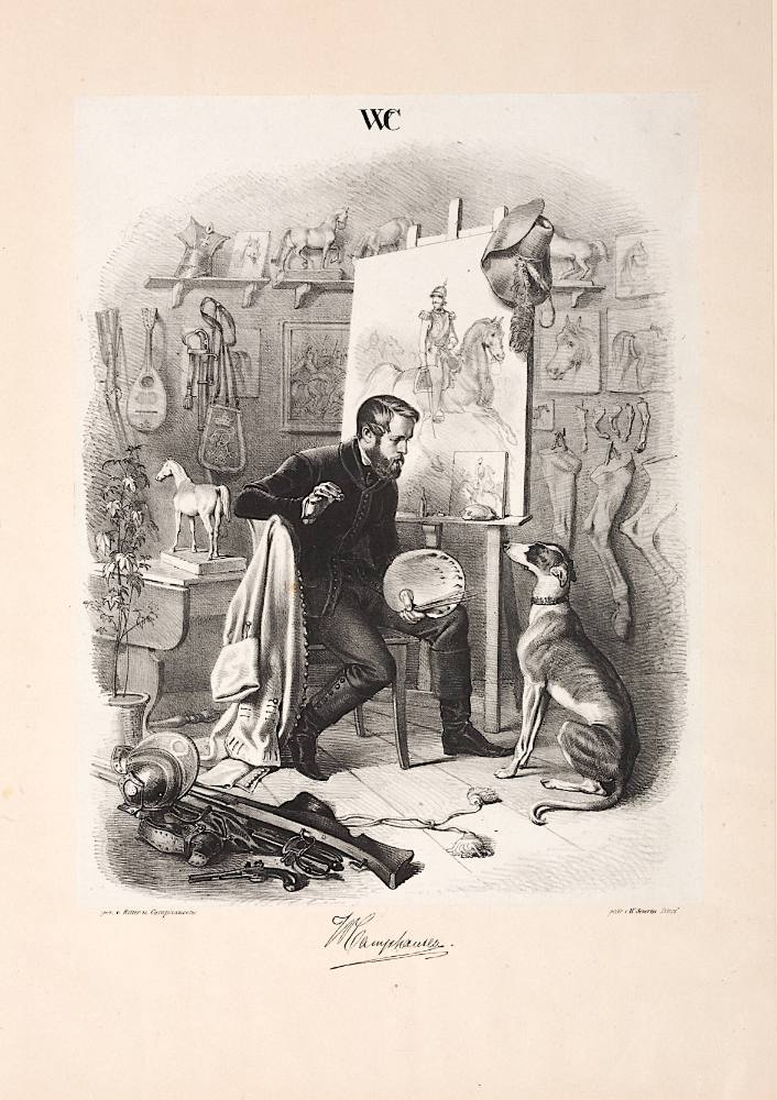 Wilhelm Camphausen in seinem Atelier