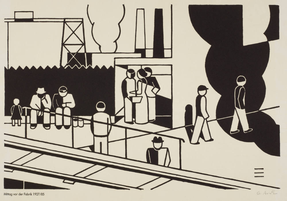 Mittag vor der Fabrik